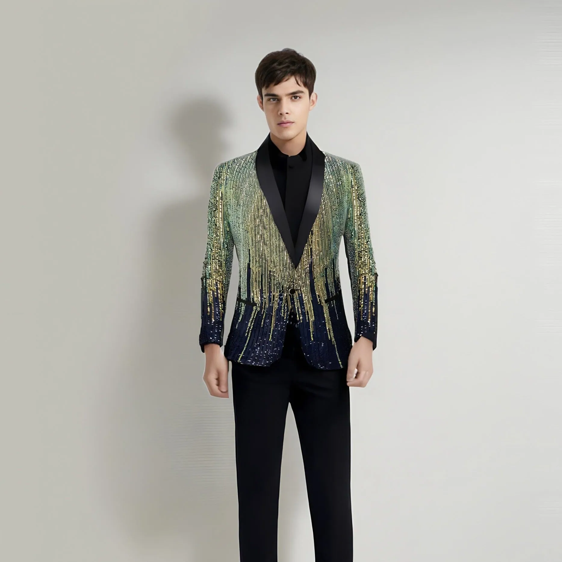 The Celestin Slim Fit Sequin Blazer Suit Jacket