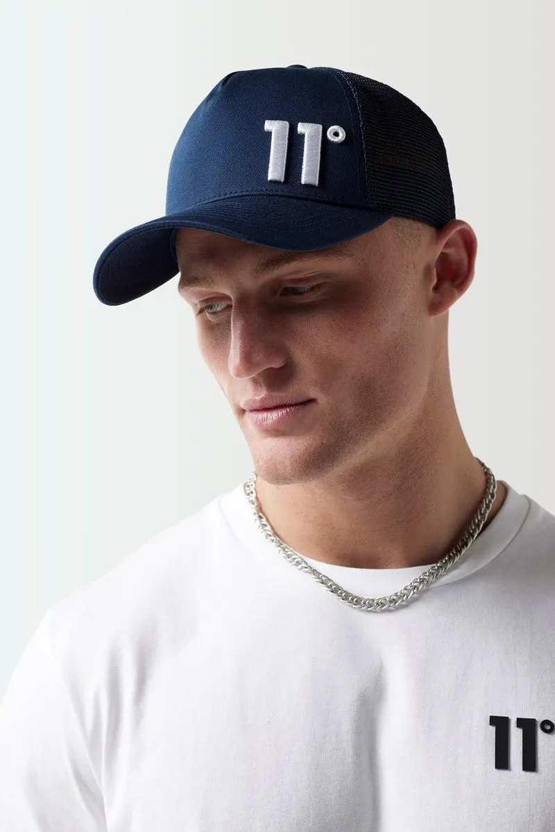 Trucker Cap High Build Logo - Navy