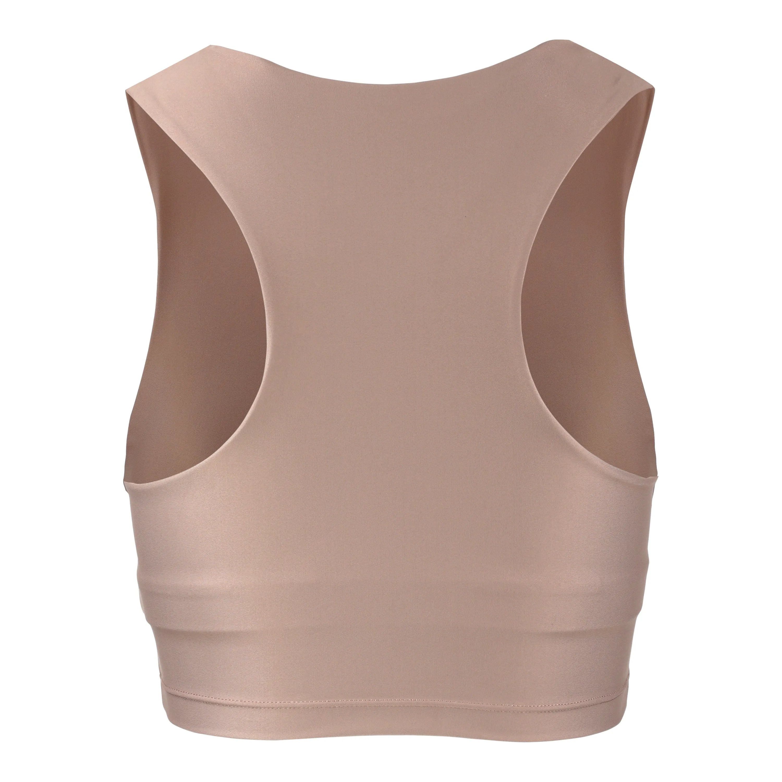 Tula High Neck Racer Back Crop Top | Recycled Nylon | Sand