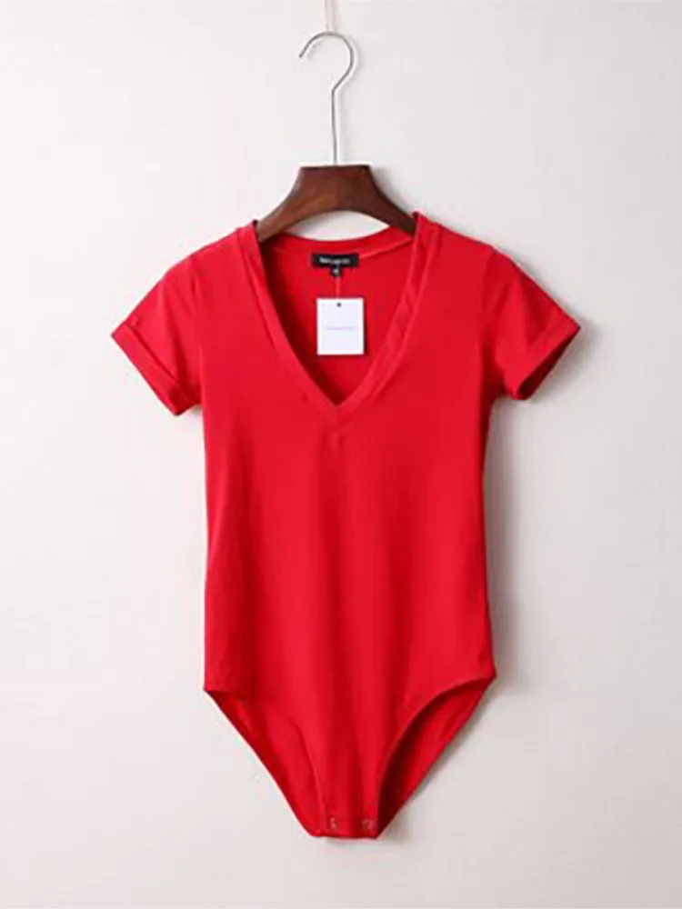 V-neck T-Shirt Jumpsuits