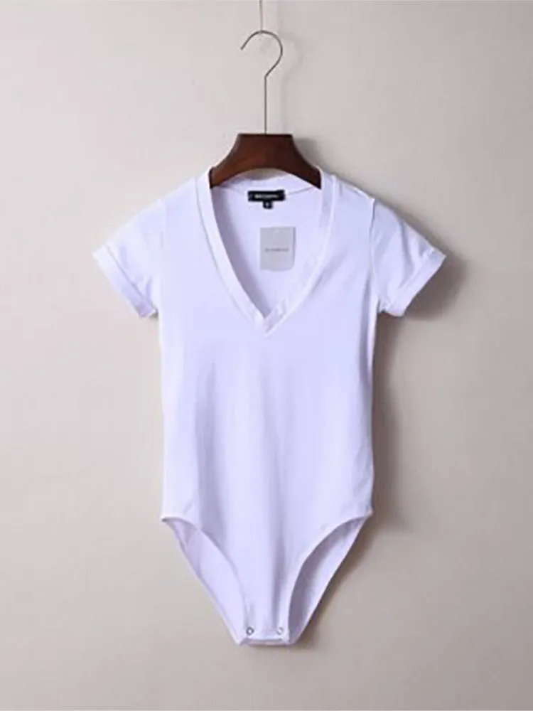V-neck T-Shirt Jumpsuits