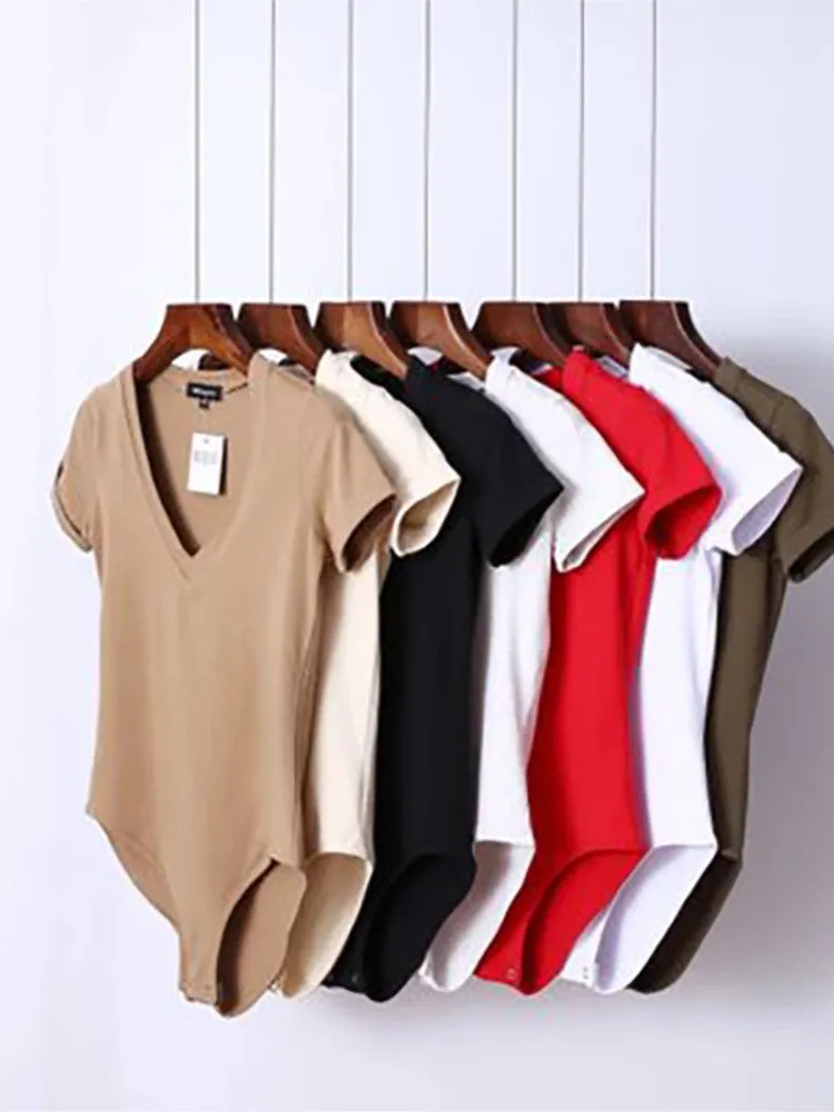 V-neck T-Shirt Jumpsuits