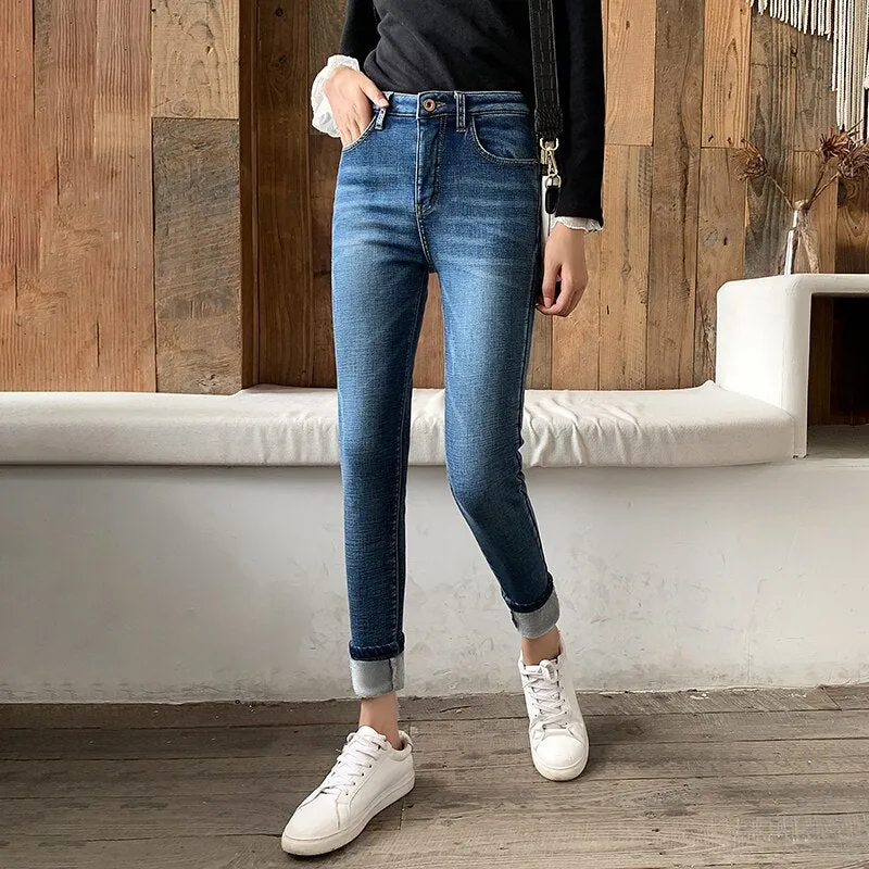Women High Waist Skinny Jeans