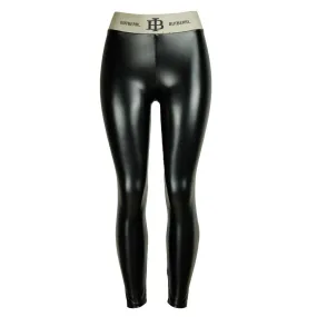 Women's Letter Graphic High Rise Faux Leather Skinny Pants